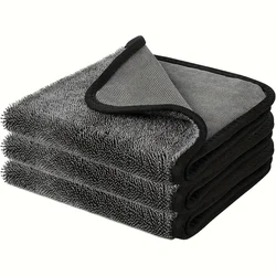 Premium Microfiber Cleaning Cloths - Lint - Free, Ultra - Soft & Highly Absorbent, Quick - Dry & Reusable (Set of 3) - 3pcs (DARK GRAY)