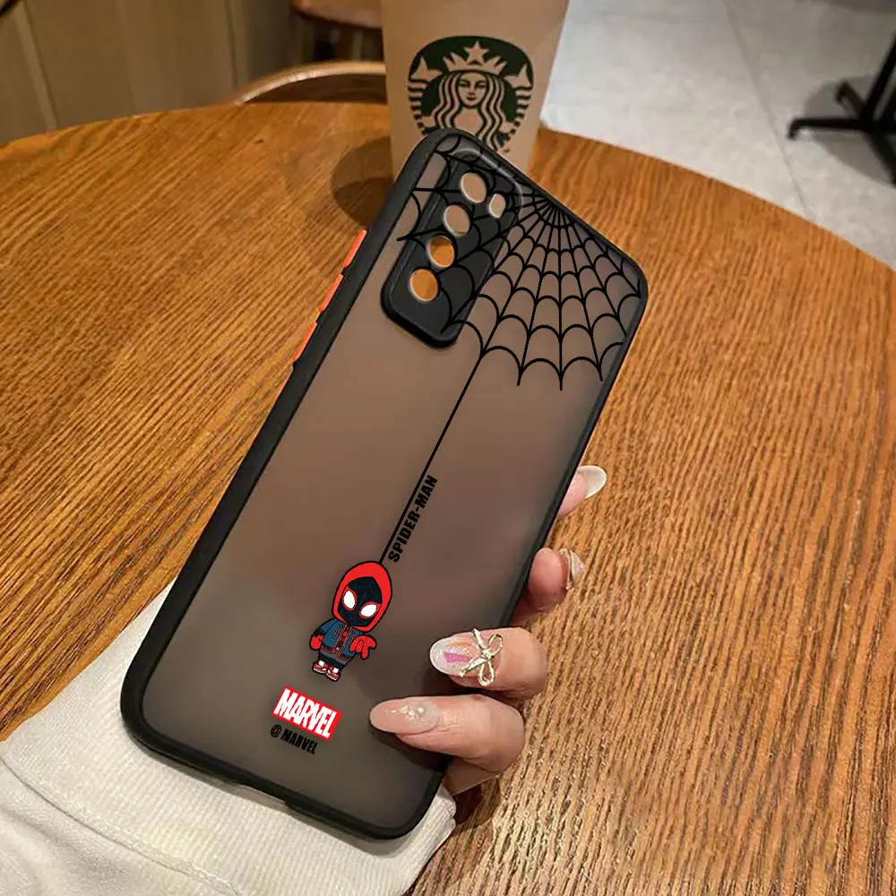 thumbnail image 1 of Funda mate para Huawei NOVA Y70 10 9 8SE 8 7SE 7I 7 6 5I 5 4 3I 4G 5G Funda Coque Shell dibujos animados Marvel Spider-Man Spider Web, 1 of 5