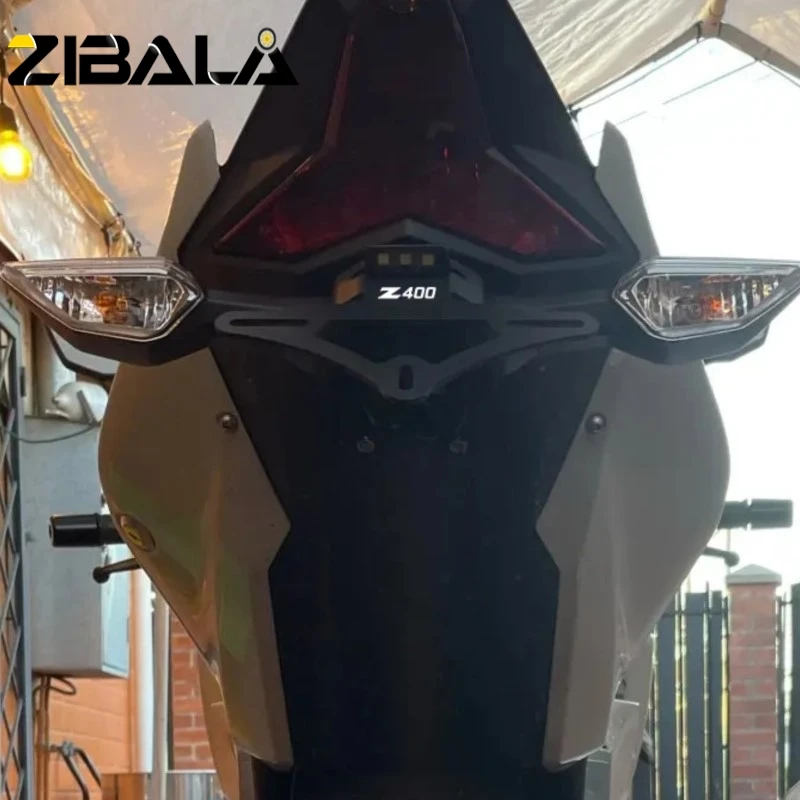 Z500 Z400 라이센스 플레이트 홀더 KAWASAKI Z250 Ninja 500 Ninja400 2019-2024 2025 리어 테일 LED 라이트 펜더 제거 브래킷