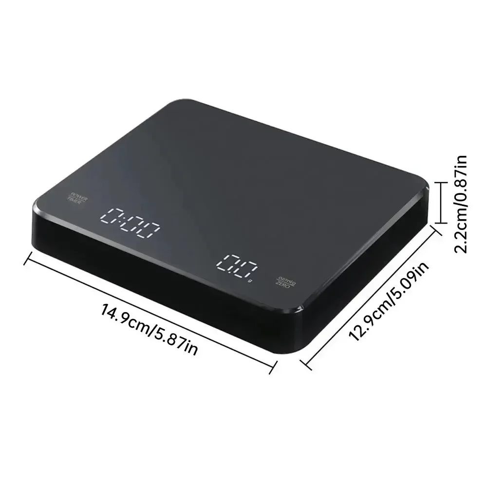 Description Picture 6 of item1pc Digital Scale with Timer LED Screen Espresso USB 3kg Max.Weighing 0.1g High Precision Measures in Oz/ml/g Kitchen Scale
