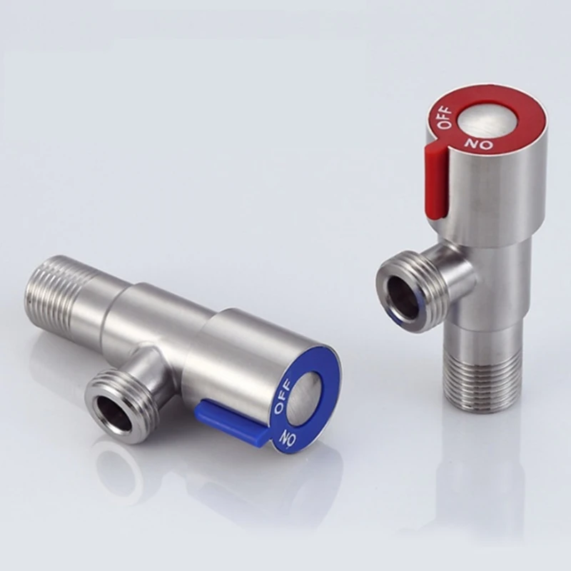 304 Stainless Steel Angle Stop Valves with Switch 1/2&rdquo; Cold Hot Water Stop