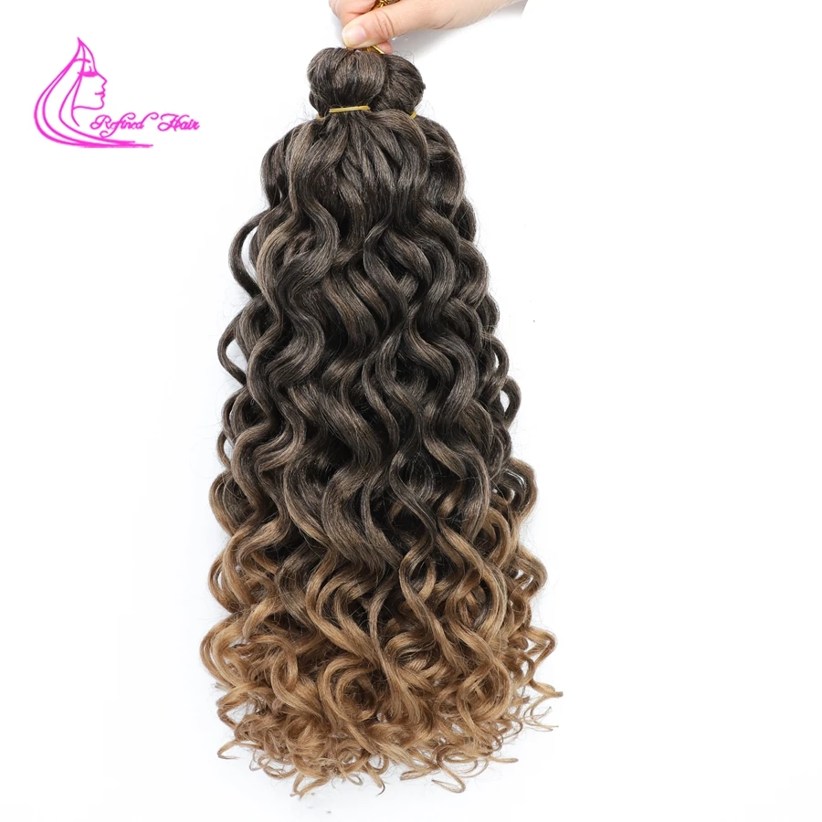 Sintético Ocean Wave Crochet extensões de cabelo,