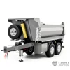 LESU 1/14 Self-dumping Full Trailer Metal 2 Axles Unpainted Trailers Model Parts For Remote Control Hydraulic Tractor Dump Truck 5