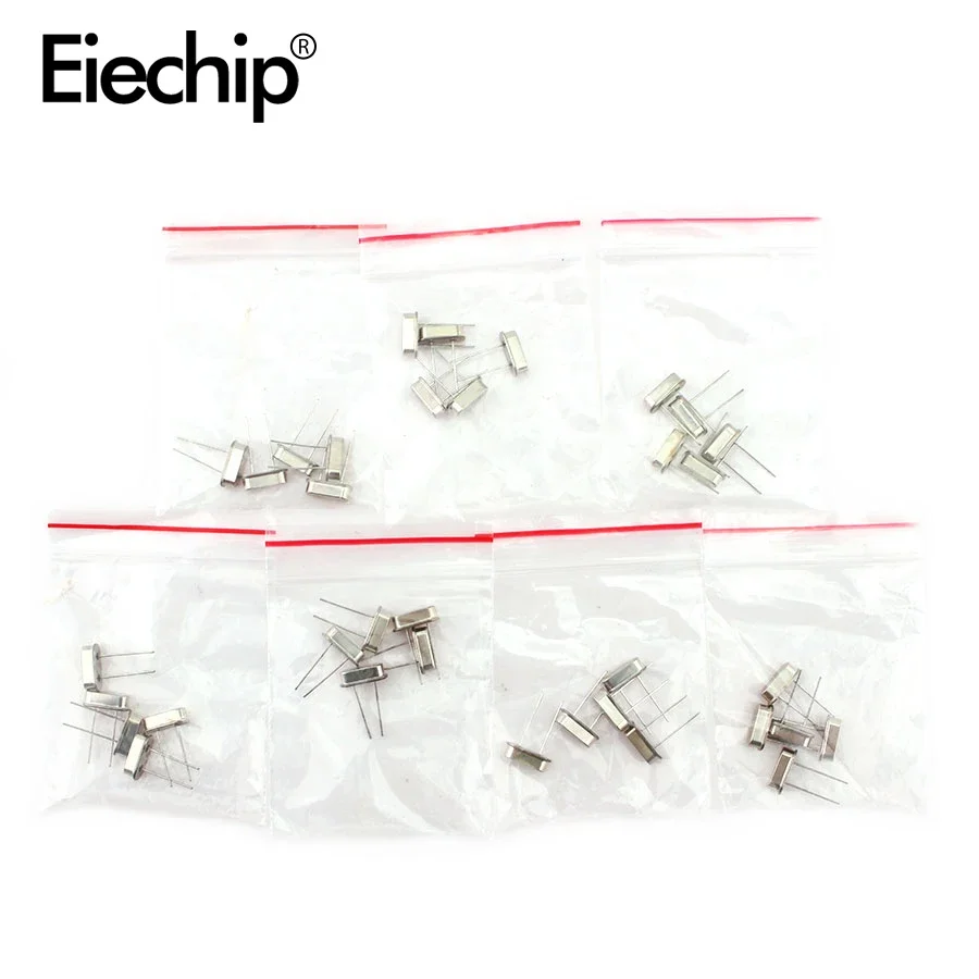 35pcs/Lot Crystal Oscillator Electronic Kit, HC-49S 7 kind DIP Quartz Oscillator 32.768Khz 4Mhz 8Mhz 12Mhz 16Mhz 20Mhz 25Mhz