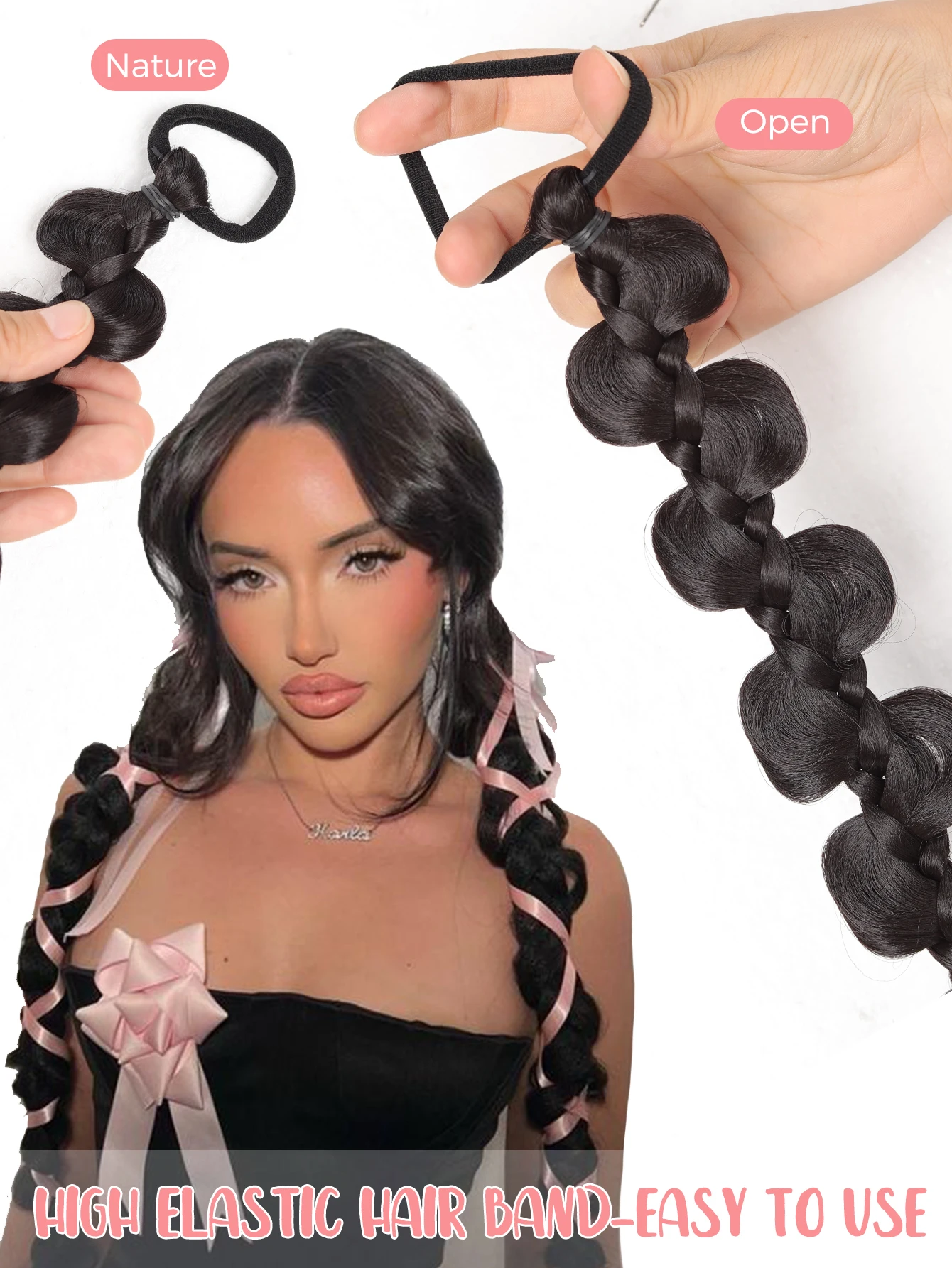 Synthetic Braided Ponytail Hair Extensions for Women