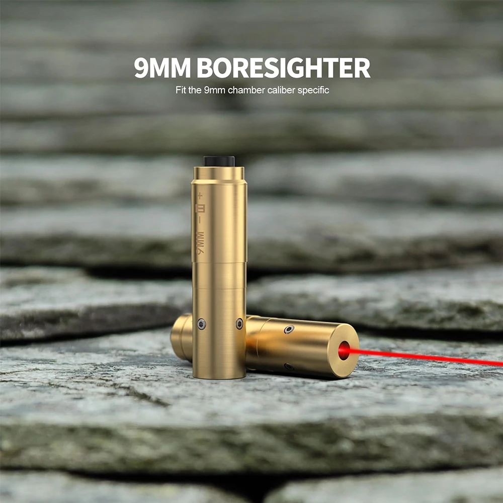 9mm .223Rem Laser Bore Sight Upgrade Switch Design Bore Sight Red Laser Sighter Zeroing Bullet Pointer