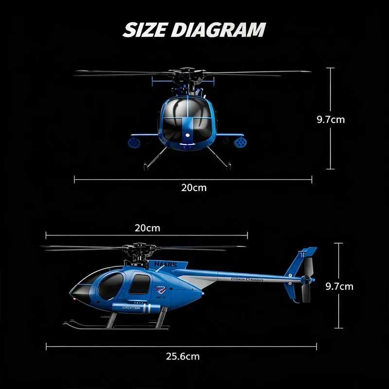 2026 New RC Helicopter MD500  6CH Aileron-free Design Fighter Jet With Brushless Motor Hughes Little Bird Professional Drone Toy - 6