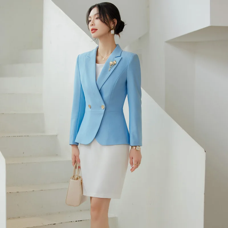 AIyssa Professional womens new spring and summer long-sleeved suits, fashionable and elegant, showing confidence