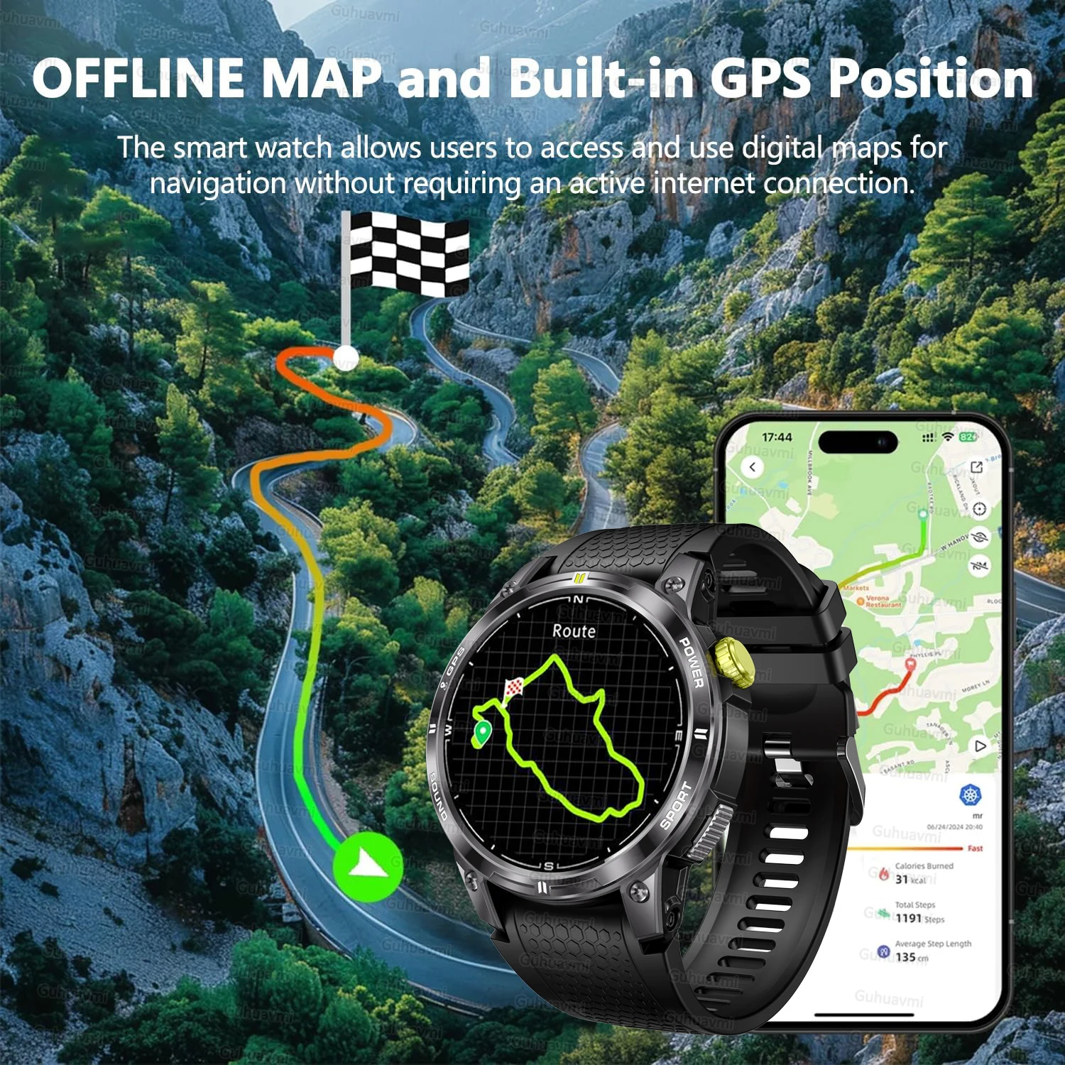 Preciso GPS Astuto Della Vigilanza IP68 Impermeabile Built-in Dual-band GNSS Bussola Militare Sport Smartwatch Uomini 2025 Nuovo Per Xiaomi Ultra - immagine 3