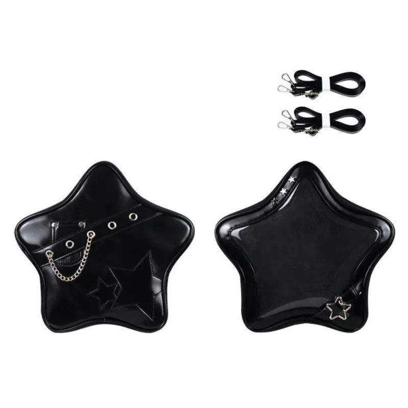 JIAERDI Harajuku Star Silver Ita Bags Backpack Women Lolita Transparent  Shoulder Crossbody Bags Ladies Sweet Cute Y2k Backpacks