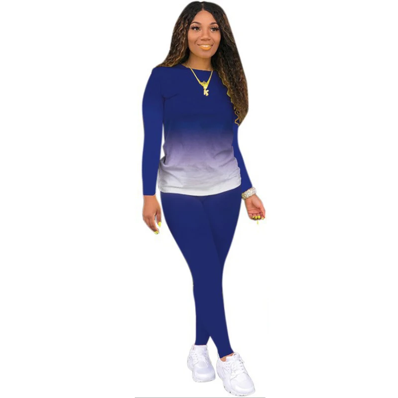 New Fashion Women Sweat Suit Casual Long Sleeve Hoodies And Pants Tracksuit Solid Color Jogging Suits