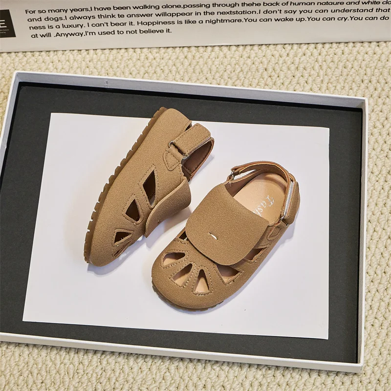 Suede Leather Kids Sandals for Summer