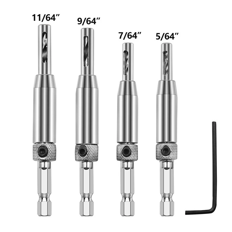

Набор самоцентрирующих сверл для петель, комплект из 4 насадок из быстрорежущей стали с шестигранным пазом для дверей и шкафов, ручные инструменты для работы по дереву