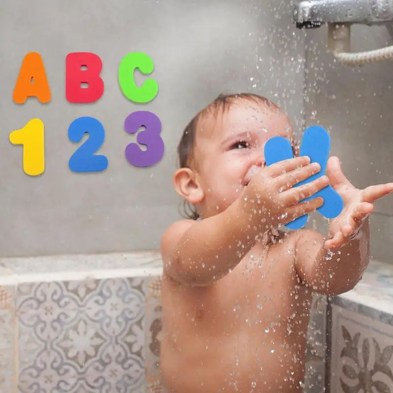 36Pcs Foam Bath Letters Play Set Foam Fun Letters Number Colorful Educational ABC Foam Bath And Shower Toys For 1-3 Baby 3