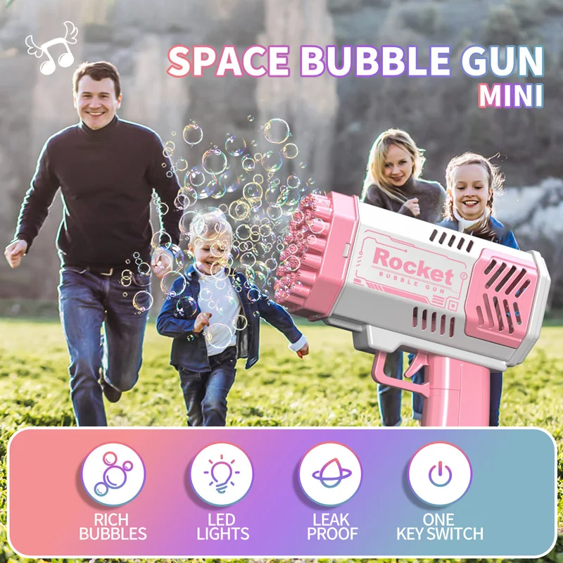40 Holes Bubbles Gun Wedding Party Birthday Outdoor Cool Toy For Children Summer Toy Gift Portable Soap Bubbles Gun Water Toy 3