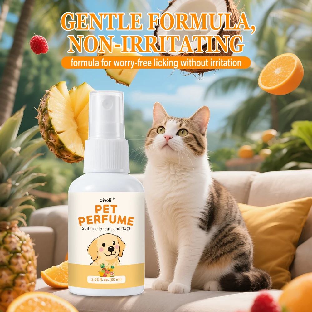 Perfume para Pets à Base de Plantas com Aroma de Rosa, Spray Desodorante para Cães e Gatos, Eliminador de Odor de Longa Duração, Uso Diário Seguro e Suave