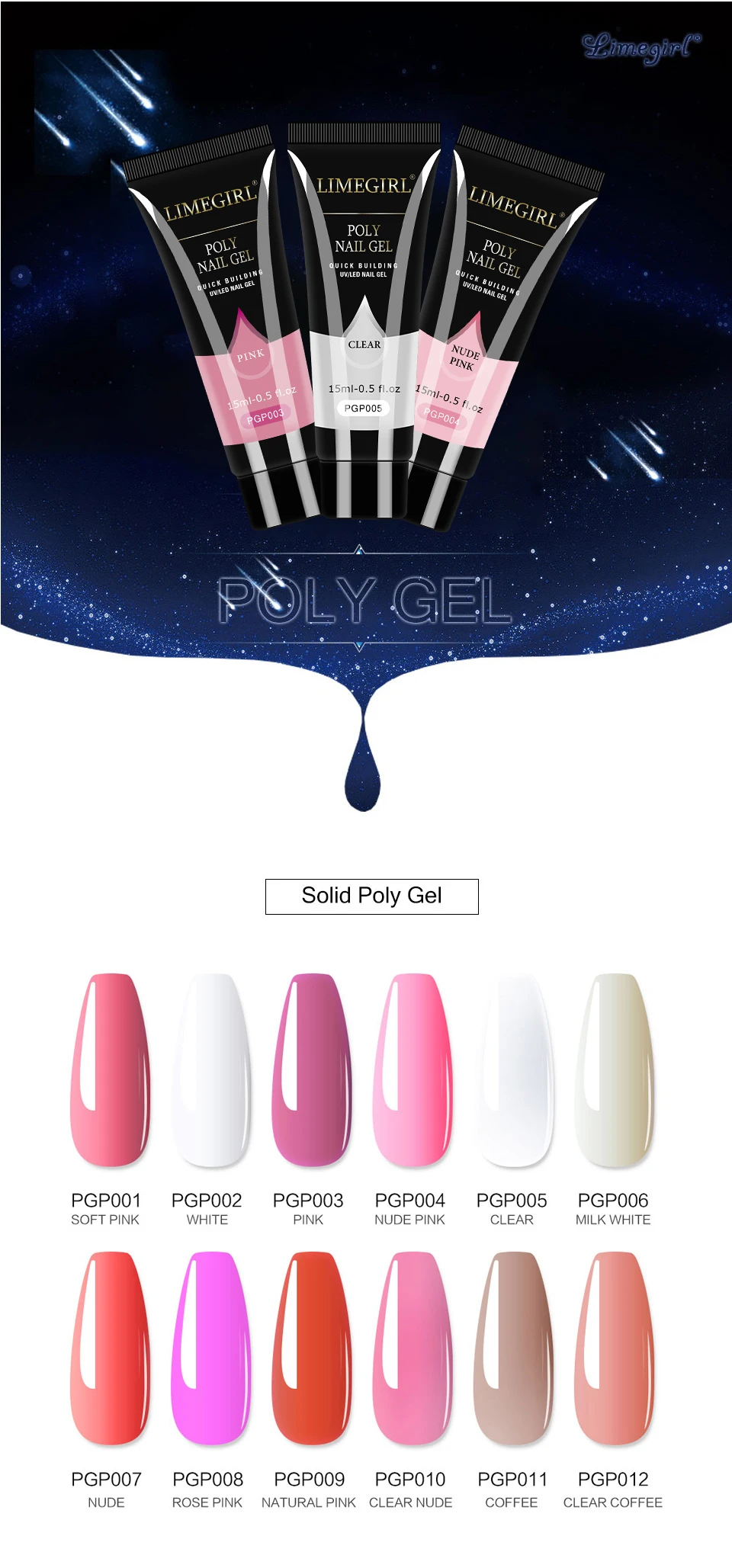 Limegirl Acrylic Nail Kit with UV LED Lamp and Gel Polish Set
