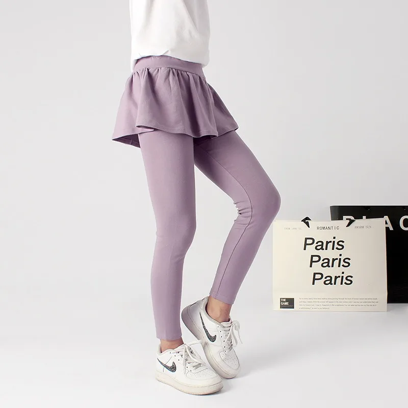 Girls School Uniform Pants Ruffle Warm Skirt Leggings Toddler Girl Stretchy Cotton Pantskirt Children Pants Tights Kids Clothes