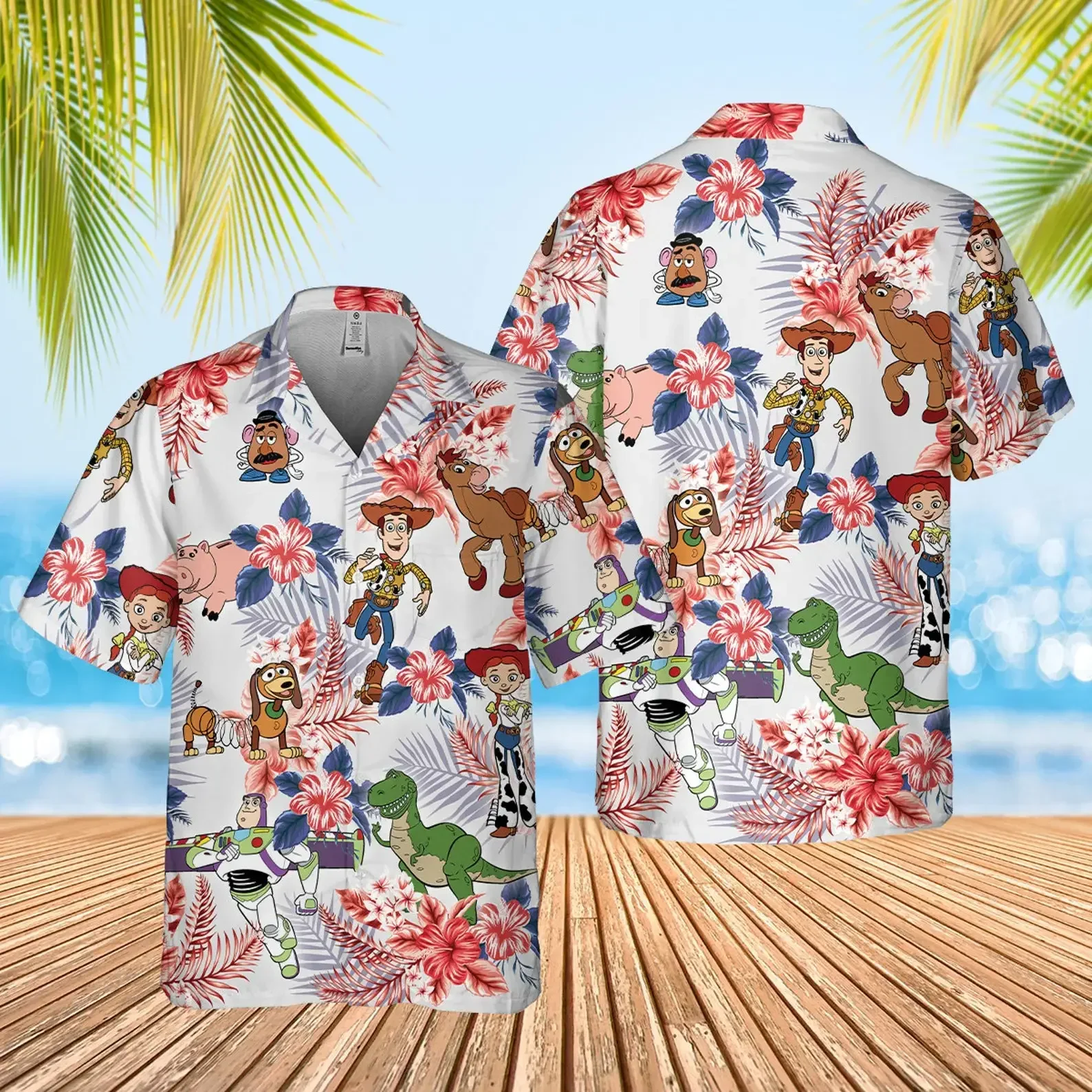 

Гавайская рубашка «История игрушек» для мужчин и женщин, модная сорочка с коротким рукавом, топ в стиле Дисней, гавайский Базз, светильник, лето