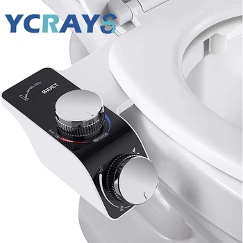 Bidet Sedile WC Attacco Non elettrico Autopulente Doppi ugelli Lavaggio Miscelatore acqua calda fredda Accessori bagno donna Spruzzatore 1