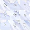 New 925 Sterling Silver Rings Blue Zircon Star Ring Original 925 Flower Ring DIY Women Jewelry Gift 3
