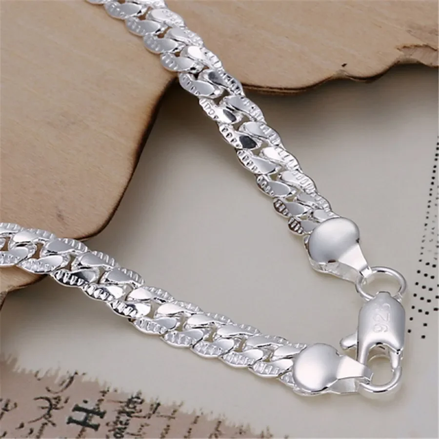 Bracelets plaqués argent 925 personnalisés pour hommes et femmes, bijoux fantaisie, cadeaux de Noël, salle JOGold 925, 5mm