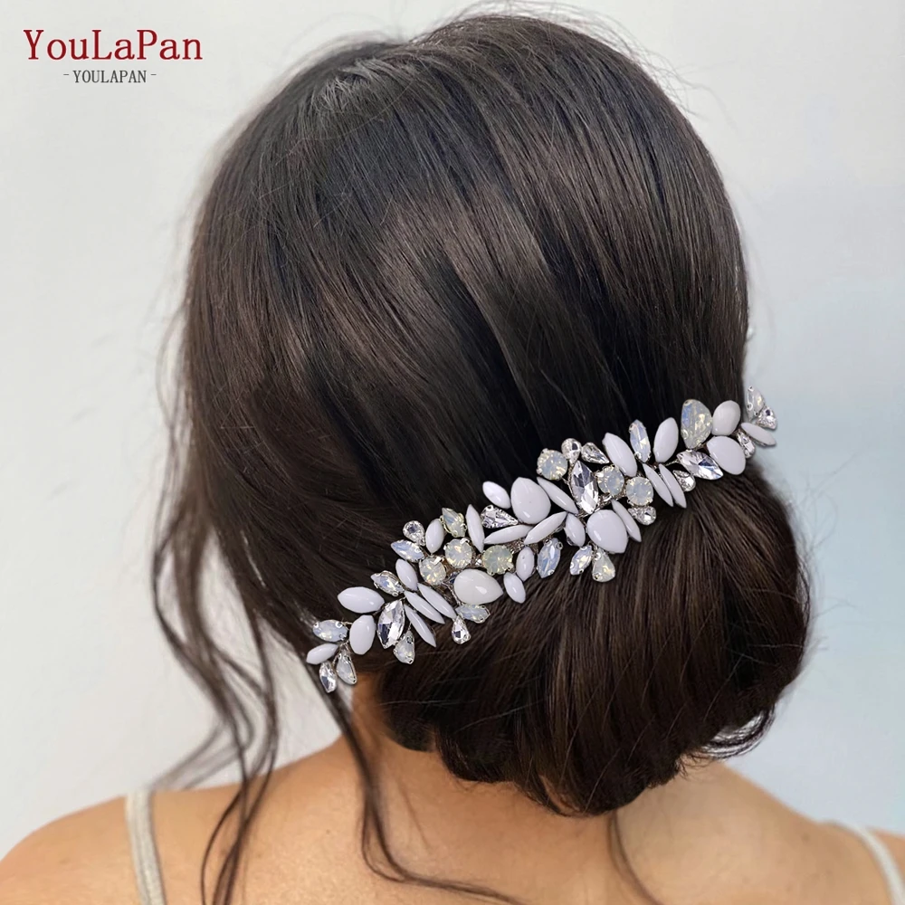 

TOPQUEEN HP270 Wedding Hair Accessories Women Comb Bride Headwear Earring Bridal Hair Clips Silver Color Rhinestone Hair Jewelry