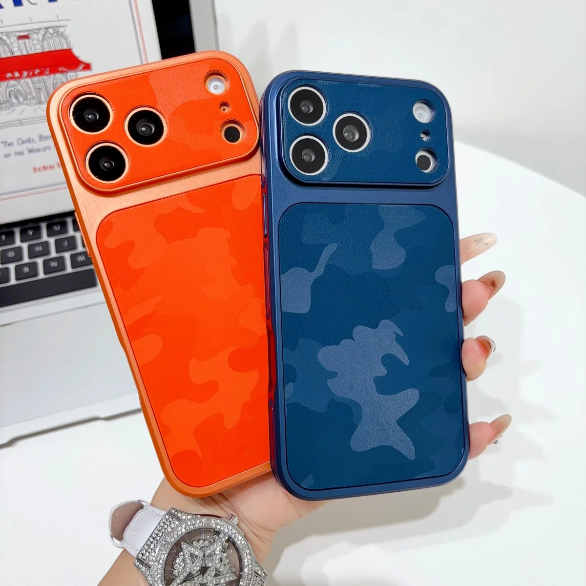 Military Style Dazzling Camouflage Pattern Laser Phone Case - Army Camo Shockproof Cover