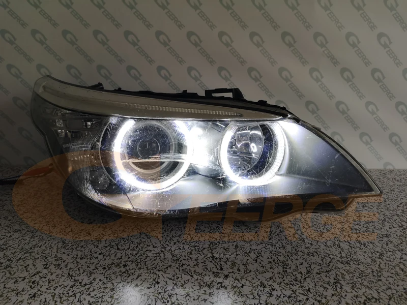 BMW 5 시리즈 E60 E61 LCI 528i 530i 535i 550i M5 울트라 브라이트 스위치백 DRL 방향지시등 SMD LED 엔젤 아이즈 키트 헤일로 링