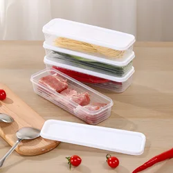 Set of 4 Long Food Storage Containers for Organized Refrigeration and Kitchen Essentials (4pcs - white cover)