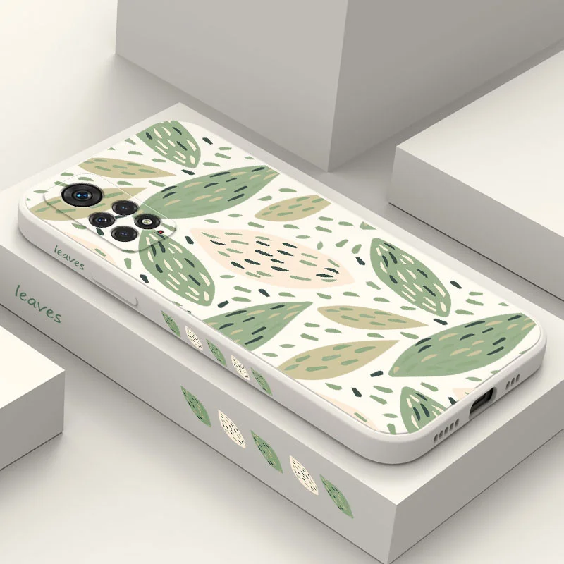 Verdant Green Leaf Phone Case For Xiaomi Redmi Note 11 11S 11T 10 10A 10T 10S 9T 9 8 7 Pro Plus 10C 9A 9C 9T 4G 5G Cover