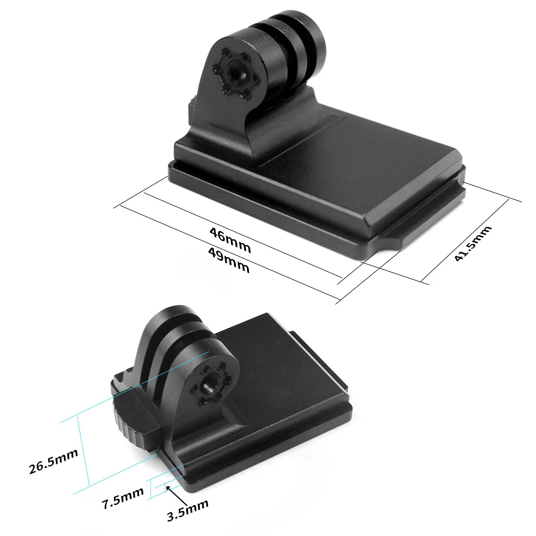 Action Camera Helmet Fixed Mount Base Adapter Aluminum CNC for Gopro 13 12 11 10 9 for DJI Osmo Sports Camera NVG Holder