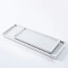 Japanese-style Rectangular Ceramic Tray Plate White Porcelain Rectangular Plate Mouthwash Cup Tray Bathroom Living Storage Tray 1
