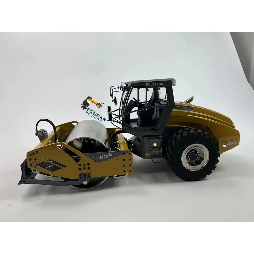 Instock LESU 1/14 RC Hydraulic Road Roller Metal Remote Control Model W/ Scraper Sound Light System Aoue-H13 DIY Toy Painted RTR 3