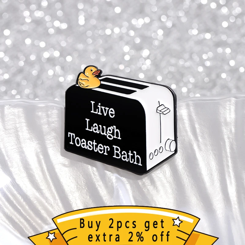 Duck Bread Maker Enamel Pin - Live Laugh Toaster Bath Brooch Lapel Badge Jewelry Gift