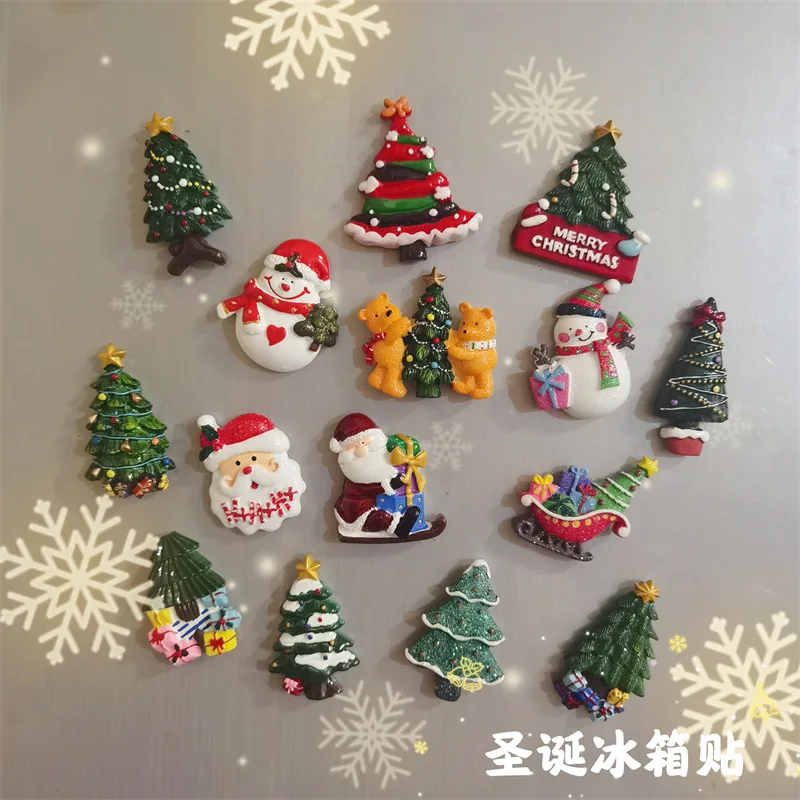 

New Christmas Refrigerator Stickers Creative Magnetic Stickers Three-dimensional Window Glass Stickers Decoration