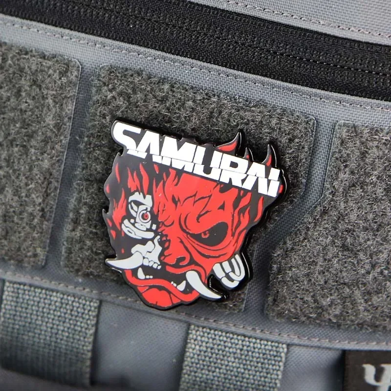 

Samurai Metal Patches for Clothing Japan Hannya Mask Warrior Skull Badges on Backpack Vest Repair Apparel Accessories with Hook