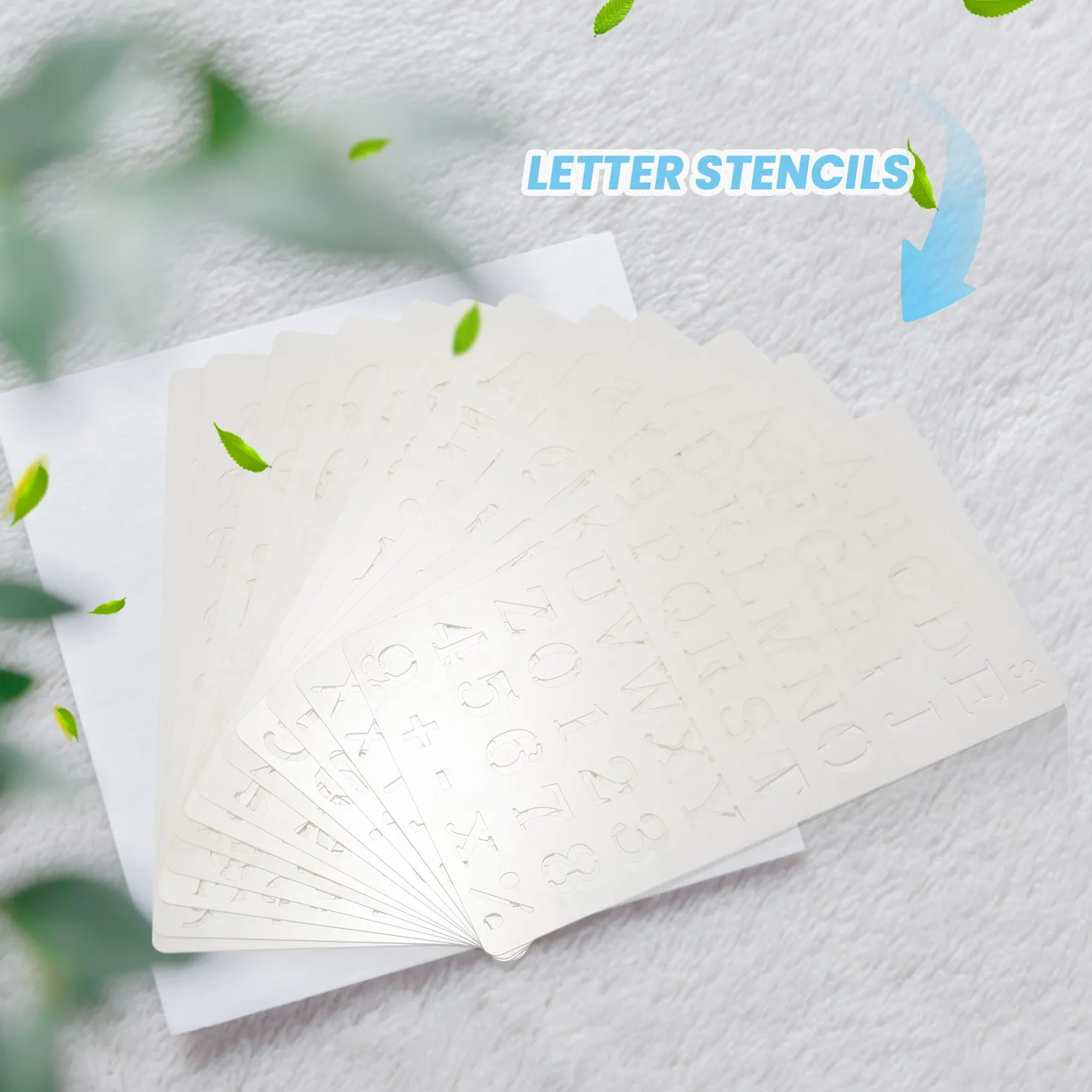 L19-12 Pcs 알파벳 스텐실 재사용 가능한 문자 페인팅 스텐실 플라스틱 DIY 드로잉 스프레이 스케일 템플릿