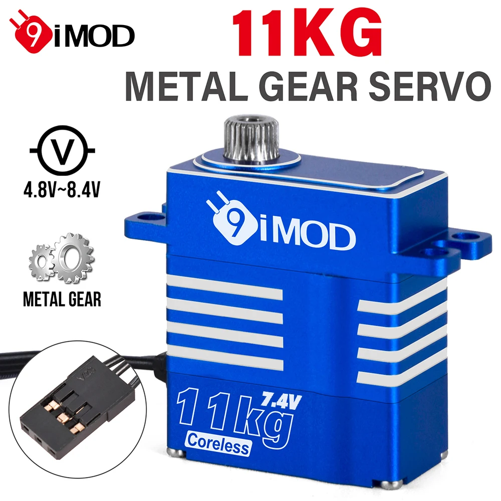 9IMOD RC Digatal Servo 11KG Coreless Metal Gear Servo 4,8-8,4V für 1/8 1/10 1/12 1/18 RC Auto RC Hubschrauber DIY Zubehör