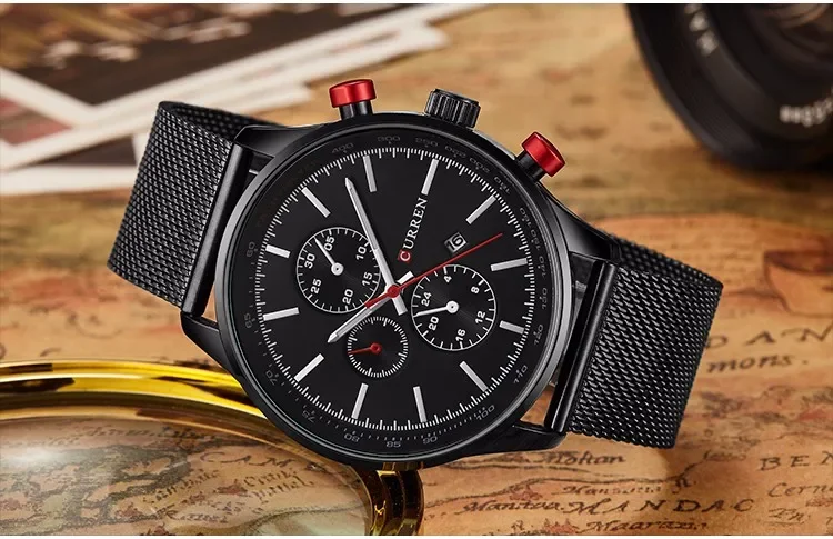 Luxury Brand CURREN 8227 Men's Watch Steel Band Quartz Men's Watch Waterproof Calendar Watch 3