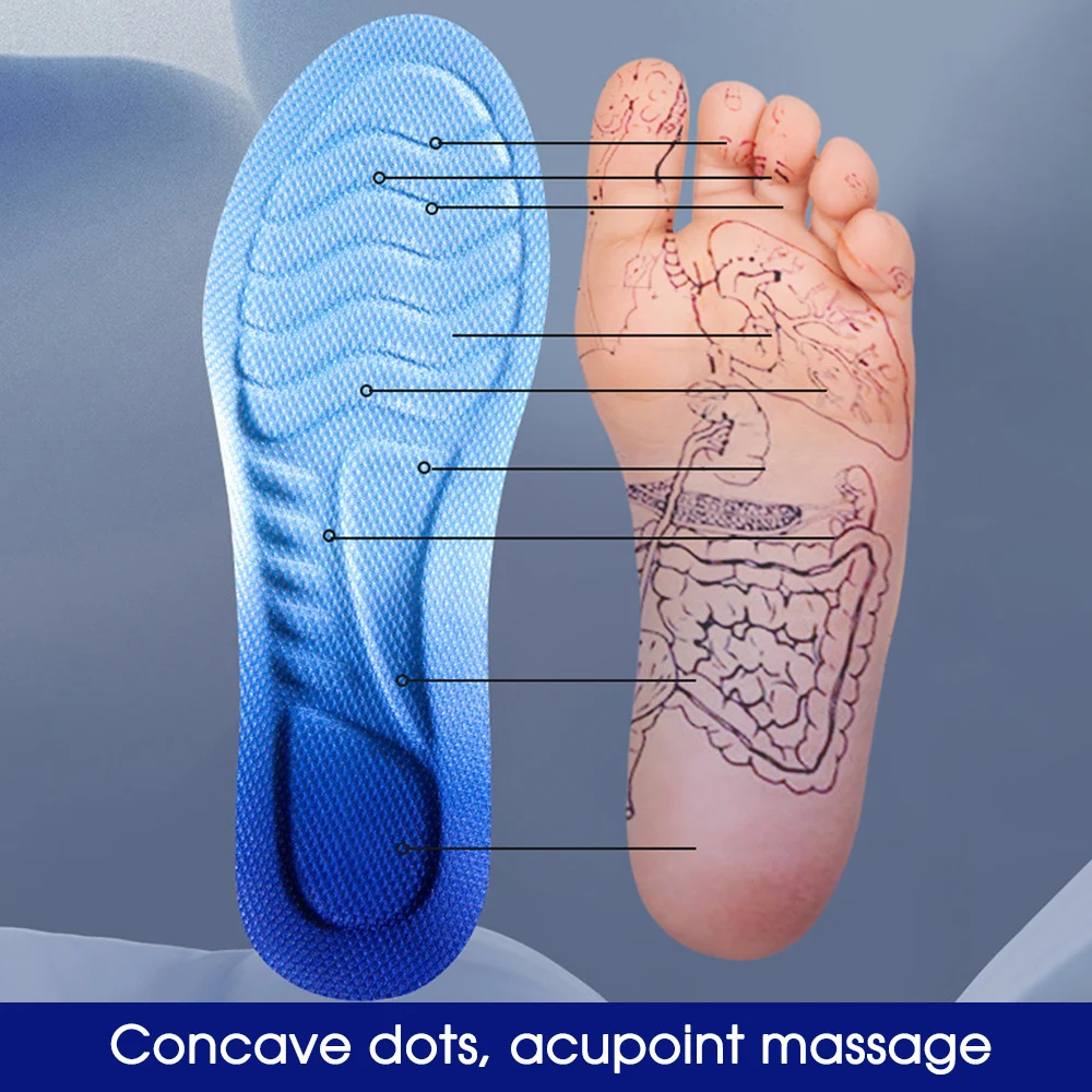 Description Picture 5 of item4D Cloud Technology Sports Insoles for Shoes PU Sole Soft Breathable Shock Absorption Cushion Running Orthopedic Care Insoles