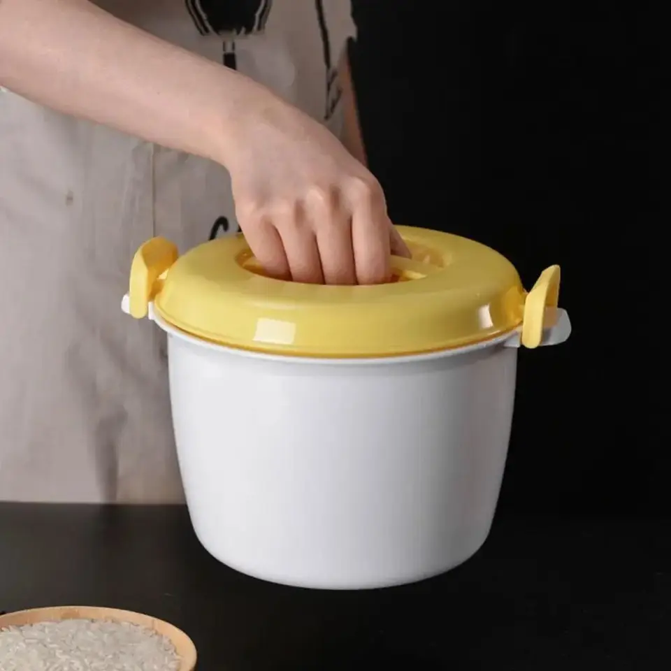 Cuiseur Vapeur Micro-Ondes – Pot Pression Pour Riz, Légumes, Pâtes – Rouge