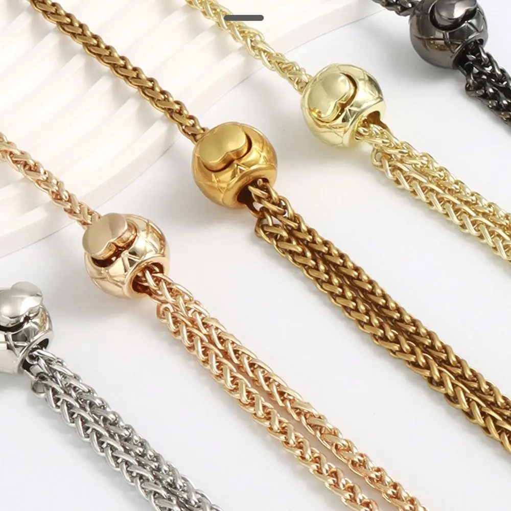120cm Handle Replacement Metal Purse Chain Strap for Handbag Shoulder Crossbody Bag with Length Adjustable Ball
