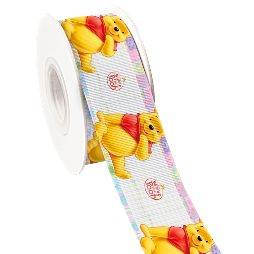 Grosgrain Ribbon Cartoon Disney Winnie Pooh 25MM 38MM 10yards Satin Ribbon For Family Party Decoration