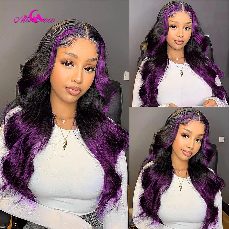 Lace Front Pruik Human Natural Hair Body Wave Highlights Pruik Pruik Human Hair Dark Bordeauxrood Hd Lace Front Pruiken