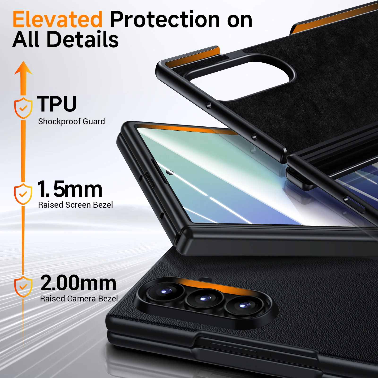 حافظة جلدية أصلية لهاتف سامسونج جالاكسي Z فولد 7 غ...