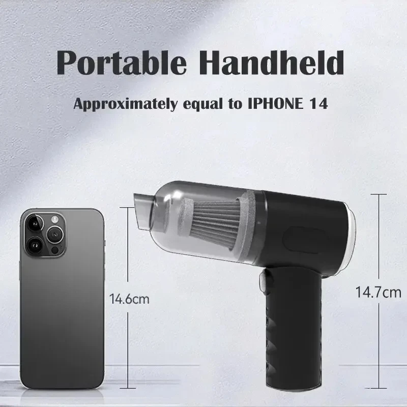 9000Pa Wireless Car Vacuum Cleaner USB Charging 1200mAh Portable Cleaning Appliance Mini Wet and Dry Vacuum Cleaner Household 3