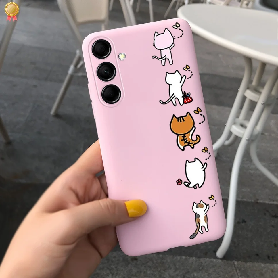 For Samsung F54 5G Cases Cute Cartoon Shockproof Black Pink Silicone For Samsung Galaxy F54 F54 5G Phone Case Bumper Funda