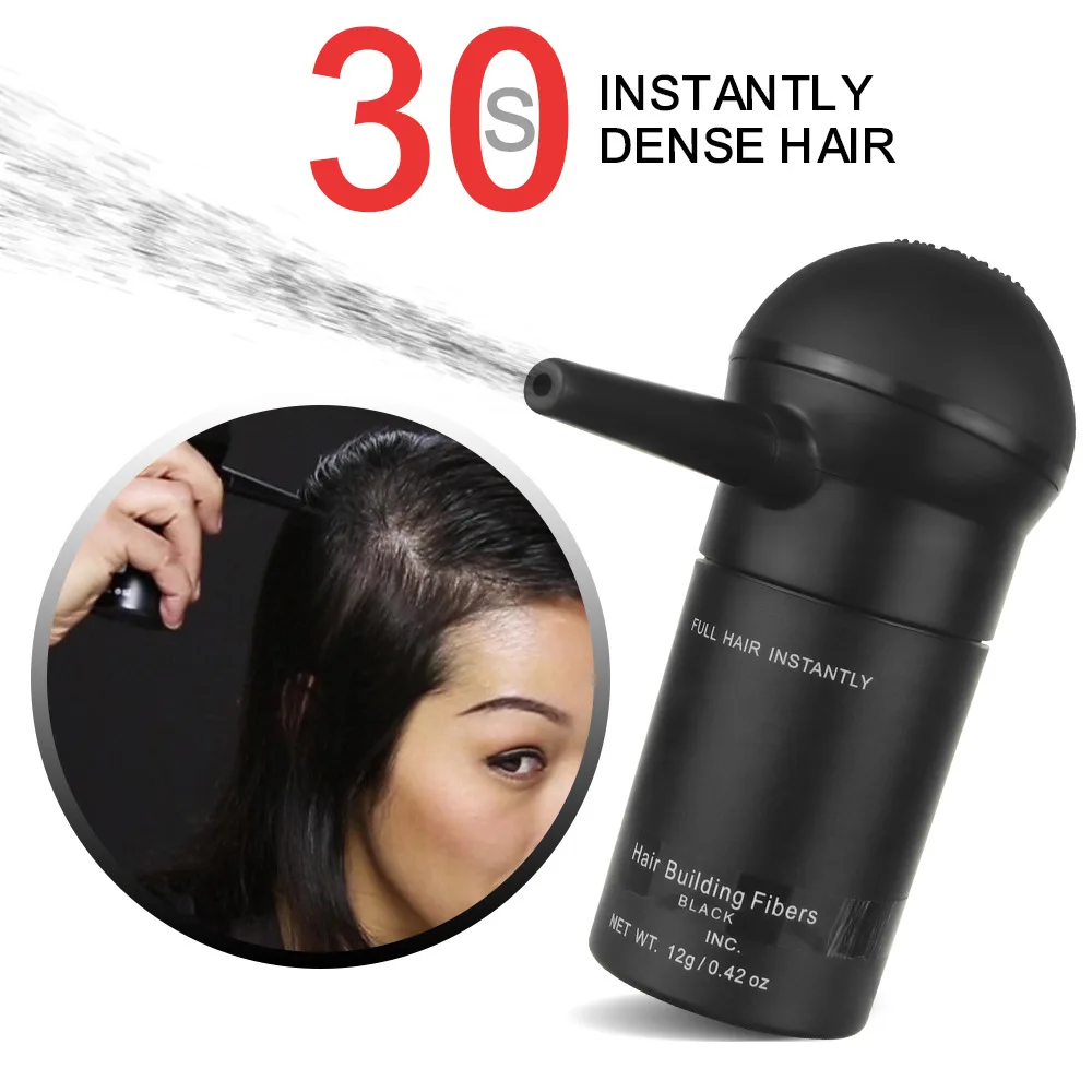 9 Colors toppik Hair Fibers Keratin, 12g，grams of filled thin or sparse hair, instant dense, plump hair, men and women