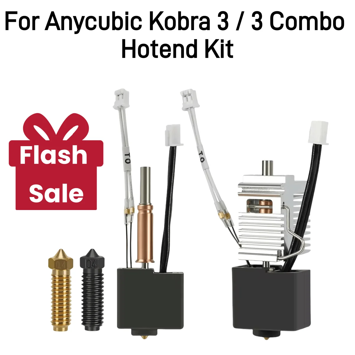 Lot De 2 Kits Hotend Pour Anycubic Kobra 2 – Extrudeuse V5 J-Head 24V Avec 2 Buses 0.4 Mm En Laiton